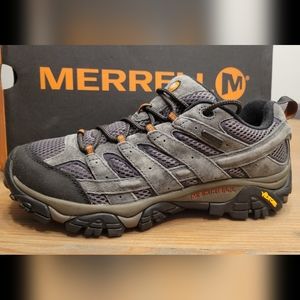 Merrell Moab 2 Men's Waterproof Suede Mesh Inset Cushioned Hiking Shoes. Size 9